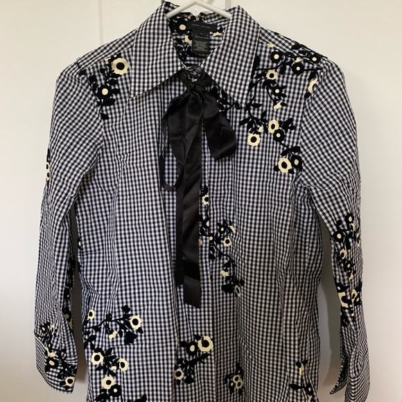 Marc Jacobs Floral Gingham Blouse - Picture 1 of 3